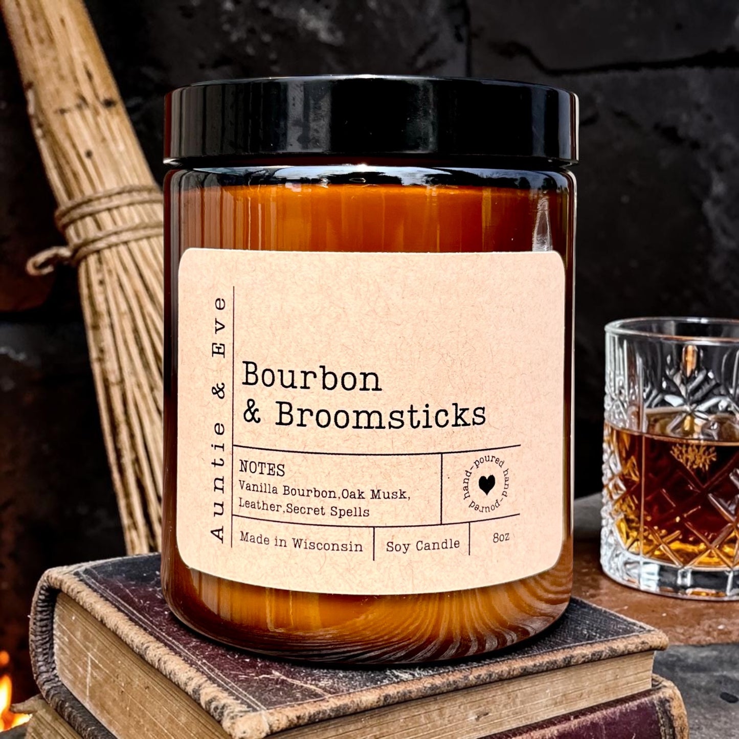 Bourbon and Broomsticks Soy Candle -Coming August 7th!