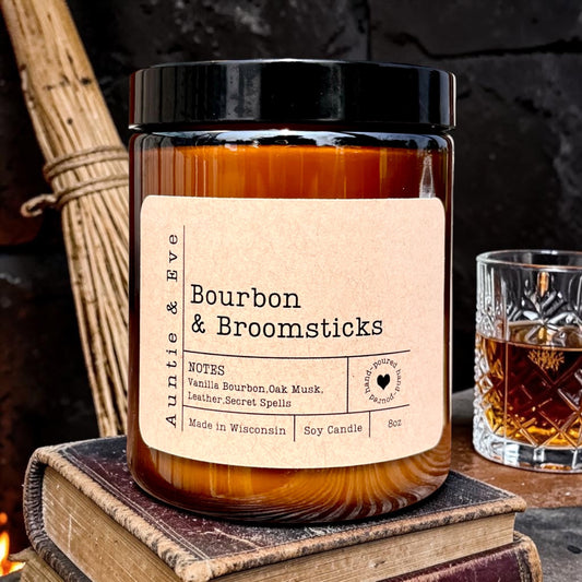 Bourbon and Broomsticks Soy Candle -Coming August 7th!